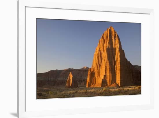 USA, Utah, Capitol Reef National Park, Cathedral Valley, Temple of the Sun and Temple of the Moon-Charles Gurche-Framed Photographic Print