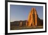 USA, Utah, Capitol Reef National Park, Cathedral Valley, Temple of the Sun and Temple of the Moon-Charles Gurche-Framed Photographic Print