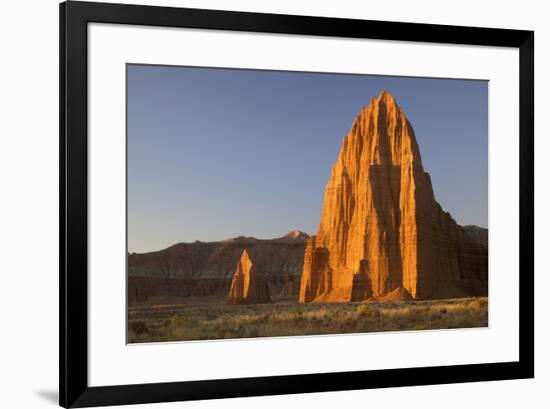 USA, Utah, Capitol Reef National Park, Cathedral Valley, Temple of the Sun and Temple of the Moon-Charles Gurche-Framed Photographic Print