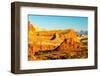 USA, Utah, Capitol Reef National Park. Eroded rock formations and mountain.-Jaynes Gallery-Framed Photographic Print