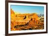 USA, Utah, Capitol Reef National Park. Eroded rock formations and mountain.-Jaynes Gallery-Framed Photographic Print