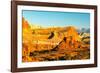USA, Utah, Capitol Reef National Park. Eroded rock formations and mountain.-Jaynes Gallery-Framed Photographic Print