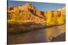 USA, Utah, Capitol Reef NP. The Castle formation and Fremont River.-Jaynes Gallery-Stretched Canvas