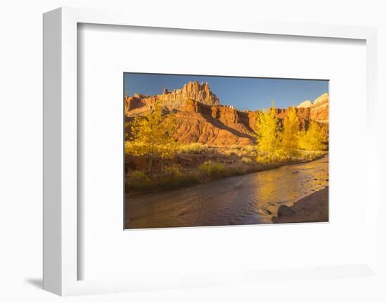 USA, Utah, Capitol Reef NP. The Castle formation and Fremont River.-Jaynes Gallery-Framed Photographic Print