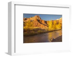 USA, Utah, Capitol Reef NP. The Castle formation and Fremont River.-Jaynes Gallery-Framed Photographic Print