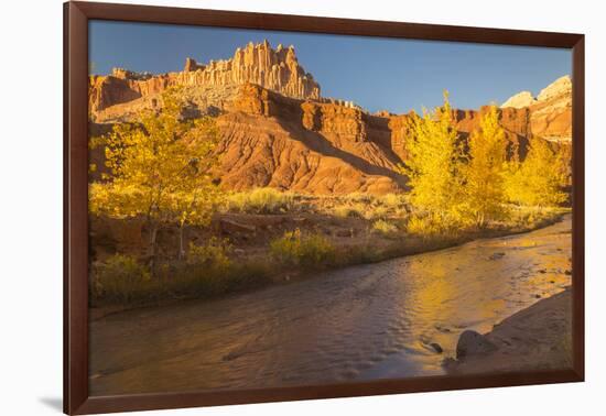 USA, Utah, Capitol Reef NP. The Castle formation and Fremont River.-Jaynes Gallery-Framed Photographic Print