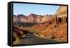 USA, Utah, Capitol Reef, Scenic Drive with Waterpocket Fold-Jamie & Judy Wild-Framed Stretched Canvas