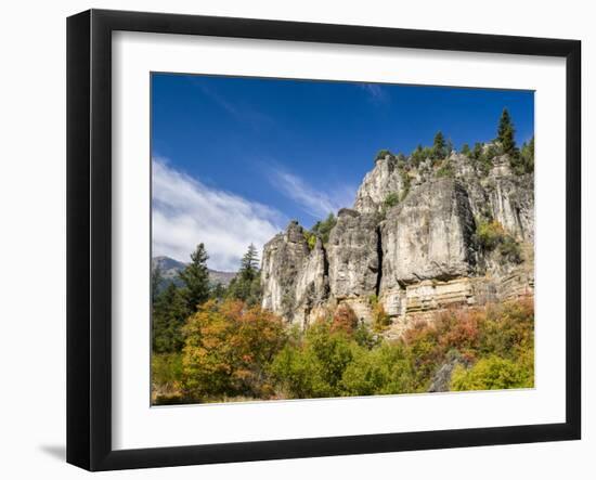 USA, Utah. Fall color with aspens along Logan Canyon.-Julie Eggers-Framed Photographic Print