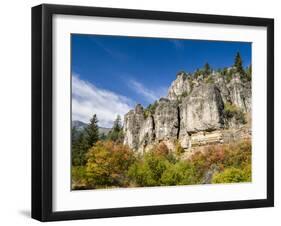 USA, Utah. Fall color with aspens along Logan Canyon.-Julie Eggers-Framed Photographic Print