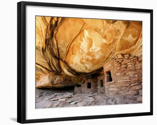 USA, Utah, Fallen Roof Ruin Cliff Dwelling-Mark Sykes-Framed Photographic Print