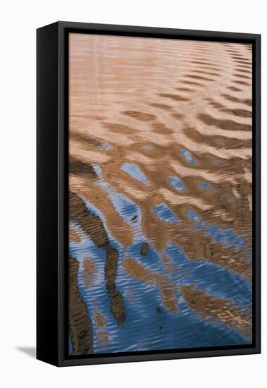 USA, Utah, Glen Canyon National Recreation Area. Abstract design of canyon wall and sky reflections-Judith Zimmerman-Framed Stretched Canvas