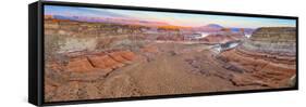 Usa, Utah, Glen Canyon National Recreation Area, Lake Powell, Gunsight Bay at Dusk from Romana Mesa-Alan Copson-Framed Stretched Canvas