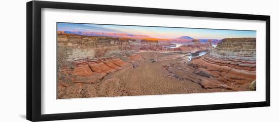 Usa, Utah, Glen Canyon National Recreation Area, Lake Powell, Gunsight Bay at Dusk from Romana Mesa-Alan Copson-Framed Photographic Print