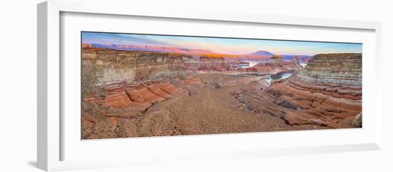 Usa, Utah, Glen Canyon National Recreation Area, Lake Powell, Gunsight Bay at Dusk from Romana Mesa-Alan Copson-Framed Photographic Print