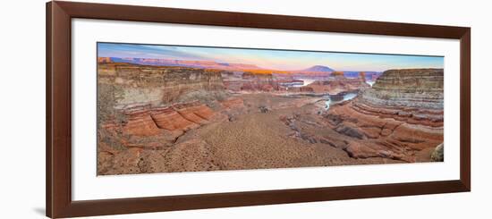 Usa, Utah, Glen Canyon National Recreation Area, Lake Powell, Gunsight Bay at Dusk from Romana Mesa-Alan Copson-Framed Photographic Print