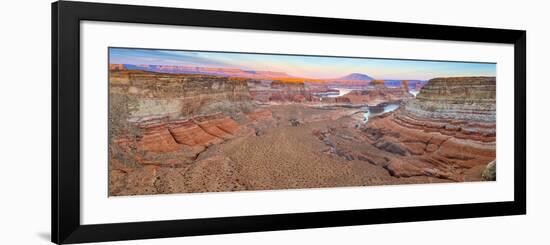 Usa, Utah, Glen Canyon National Recreation Area, Lake Powell, Gunsight Bay at Dusk from Romana Mesa-Alan Copson-Framed Photographic Print