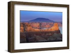 USA, Utah, Glen Canyon National Recreation Area. Sunset on Lake Powell and Navajo Mt.-Jaynes Gallery-Framed Photographic Print