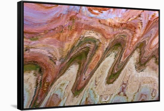 USA, Utah, Glen Canyon Nra. Abstract Cliff Reflection in Lake Powell-Jaynes Gallery-Framed Stretched Canvas