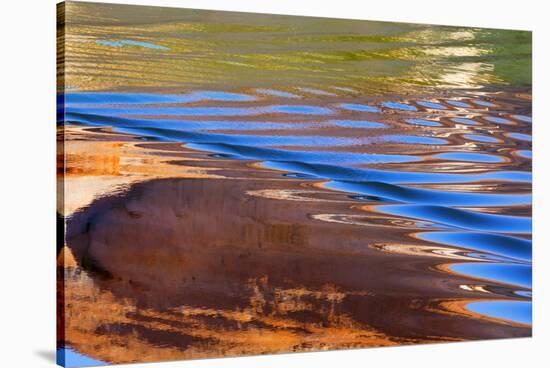 USA, Utah, Glen Canyon Nra. Abstract Cliff Reflection in Lake Powell-Jaynes Gallery-Stretched Canvas