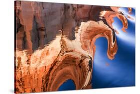 USA, Utah, Glen Canyon Nra. Abstract Cliff Reflection in Lake Powell-Jaynes Gallery-Stretched Canvas