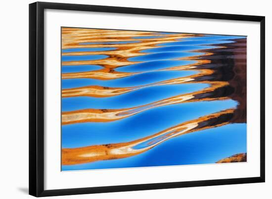 USA, Utah, Glen Canyon Nra. Abstract Cliff Reflection in Lake Powell-Jaynes Gallery-Framed Photographic Print