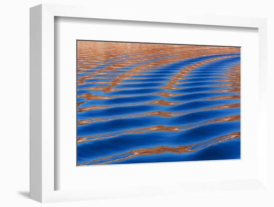 USA, Utah, Glen Canyon Nra. Abstract Cliff Reflection in Lake Powell-Jaynes Gallery-Framed Photographic Print