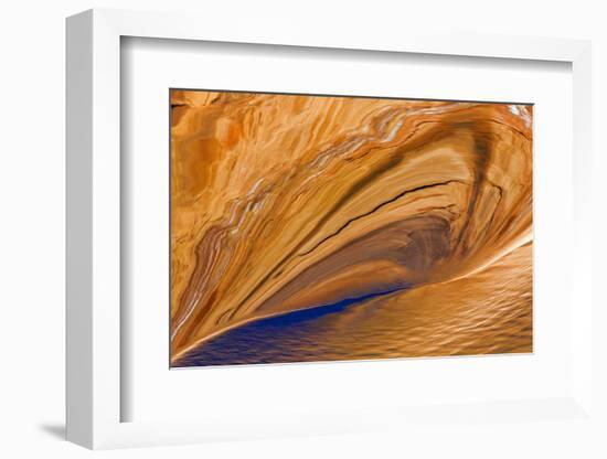 USA, Utah, Glen Canyon Nra. Abstract Cliff Reflection in Lake Powell-Jaynes Gallery-Framed Photographic Print