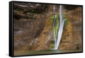USA, Utah, Grand Staircase-Escalante National Monument. Lower Calf Creek Falls and sandstone cliff.-Jaynes Gallery-Framed Stretched Canvas
