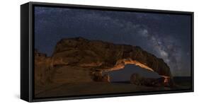 USA, Utah, Grand Staircase-Escalante National Monument. Milky Way and Sunset Arch.-Jaynes Gallery-Framed Stretched Canvas