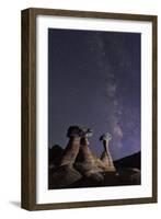 Usa, Utah, Grand Staircase Escalante, National Monument, Toadstools, Milky Way over the Toadstools-Christian Heeb-Framed Photographic Print