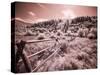 USA, Utah, Infrared of the Logan Pass area with long rail fence-Terry Eggers-Stretched Canvas