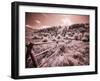 USA, Utah, Infrared of the Logan Pass area with long rail fence-Terry Eggers-Framed Photographic Print