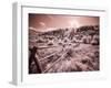 USA, Utah, Infrared of the Logan Pass area with long rail fence-Terry Eggers-Framed Photographic Print