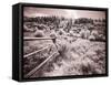 USA, Utah, Infrared of the Logan Pass area with long rail fence-Terry Eggers-Framed Stretched Canvas