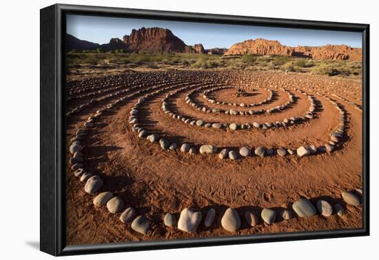 USA, Utah, Ivins, Red Mountain Resort, spiral meditation labyrinth. (PR)-Merrill Images-Framed Photographic Print