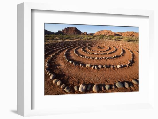 USA, Utah, Ivins, Red Mountain Resort, spiral meditation labyrinth. (PR)-Merrill Images-Framed Photographic Print