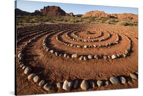 USA, Utah, Ivins, Red Mountain Resort, spiral meditation labyrinth. (PR)-Merrill Images-Stretched Canvas