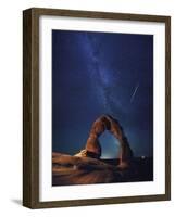 USA, Utah, Moab, Arches National Park, Delicate Arch and Milky Way-Michele Falzone-Framed Photographic Print