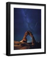 USA, Utah, Moab, Arches National Park, Delicate Arch and Milky Way-Michele Falzone-Framed Photographic Print