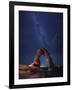 USA, Utah, Moab, Arches National Park, Delicate Arch and Milky Way-Michele Falzone-Framed Photographic Print