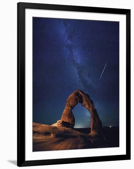 USA, Utah, Moab, Arches National Park, Delicate Arch and Milky Way-Michele Falzone-Framed Photographic Print