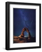 USA, Utah, Moab, Arches National Park, Delicate Arch and Milky Way-Michele Falzone-Framed Premium Photographic Print