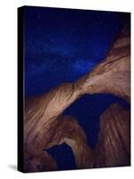 USA, Utah, Moab, Arches National Park, Double Arch and Milky Way-Michele Falzone-Stretched Canvas