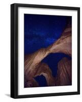 USA, Utah, Moab, Arches National Park, Double Arch and Milky Way-Michele Falzone-Framed Photographic Print