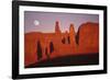 Usa, Utah, Monument Valley, Moon over Rock Formations-Grant Faint-Framed Photographic Print