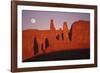 Usa, Utah, Monument Valley, Moon over Rock Formations-Grant Faint-Framed Photographic Print