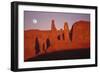 Usa, Utah, Monument Valley, Moon over Rock Formations-Grant Faint-Framed Photographic Print