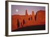 Usa, Utah, Monument Valley, Moon over Rock Formations-Grant Faint-Framed Photographic Print