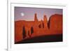 Usa, Utah, Monument Valley, Moon over Rock Formations-Grant Faint-Framed Photographic Print