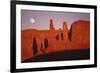 Usa, Utah, Monument Valley, Moon over Rock Formations-Grant Faint-Framed Photographic Print